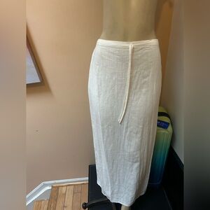 Elegant White Linen Skirt